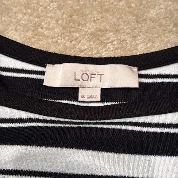 Loft Black & Cream Striped Dress - Picture 4 of 8